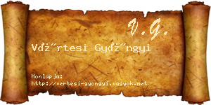 Vértesi Gyöngyi névjegykártya